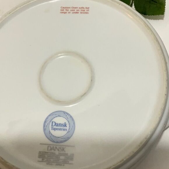 Dansk ~ Damask blue Covered 2 QT Casserole ~ Jack Lenor Larsen Made Japan G10 - Picture 5 of 5